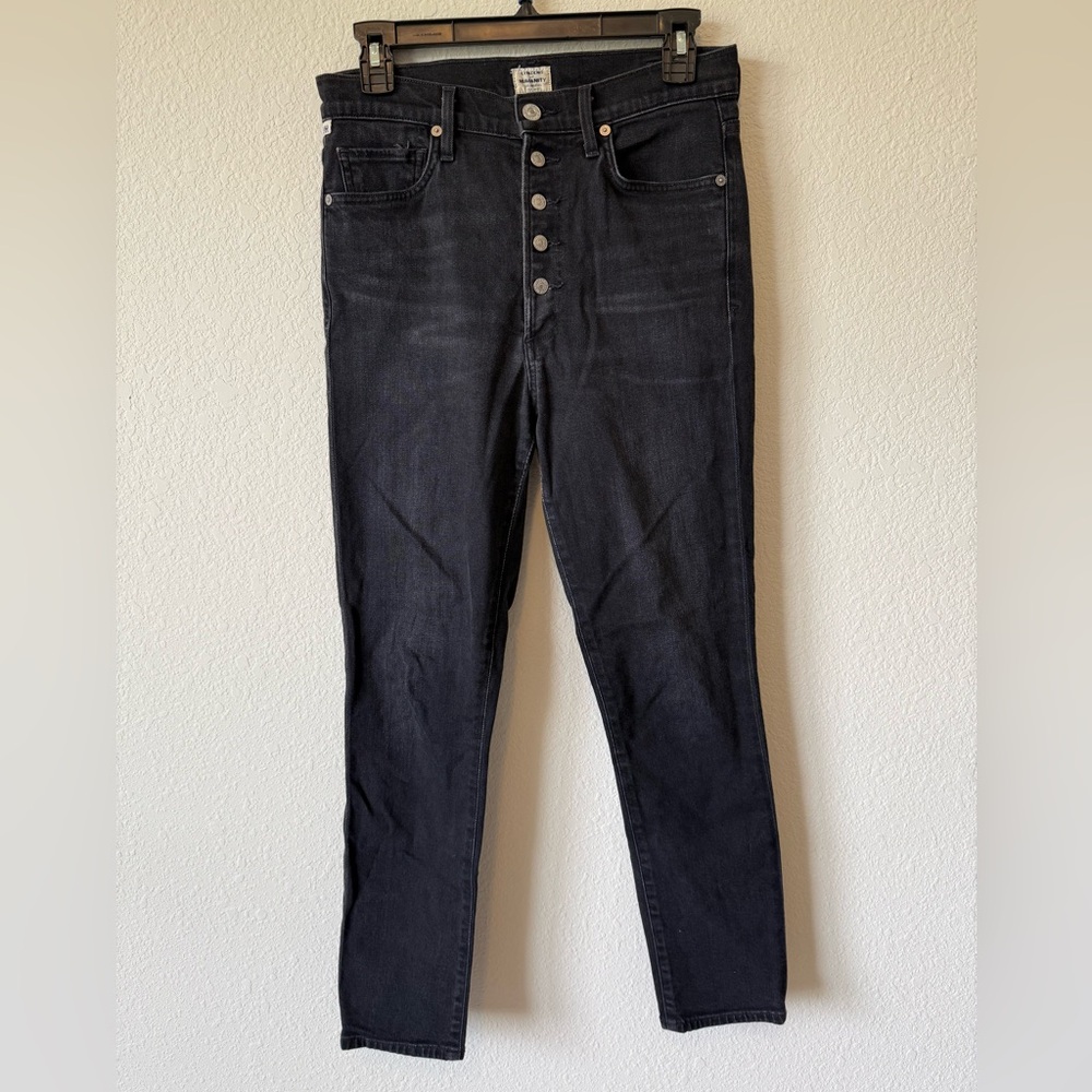 Citizens of Humanity Olivia High Rise Slim Ankle Jeans Black Button Fly 28